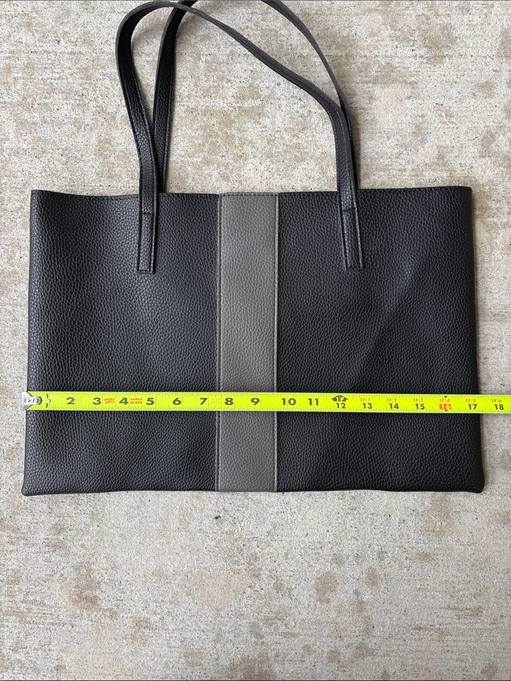 Vince Camuto Luck Black Tote with Gray Center Panel - Picture 4 of 9